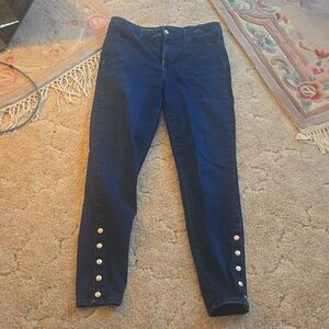 Dark blue wash, jeggings, ankle length